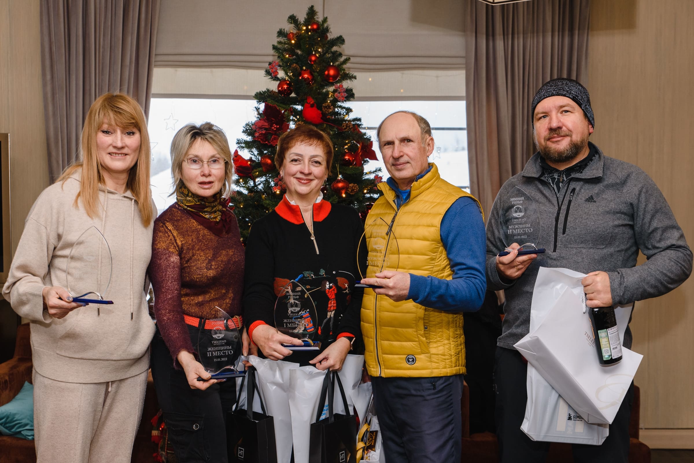 Победители турнира по зимнему гольфу в гольф клубе Целеево 15 января 2022 года